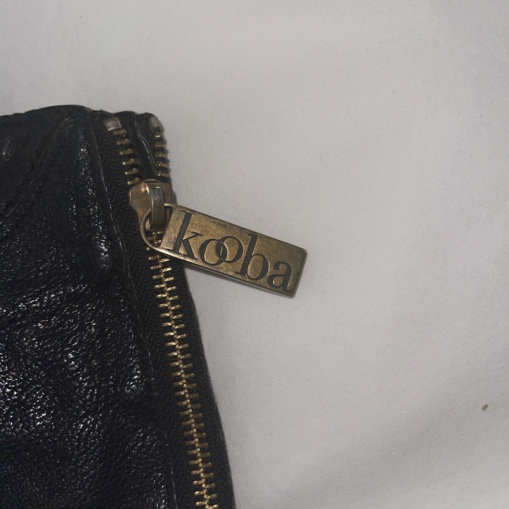 Black leather tote bag